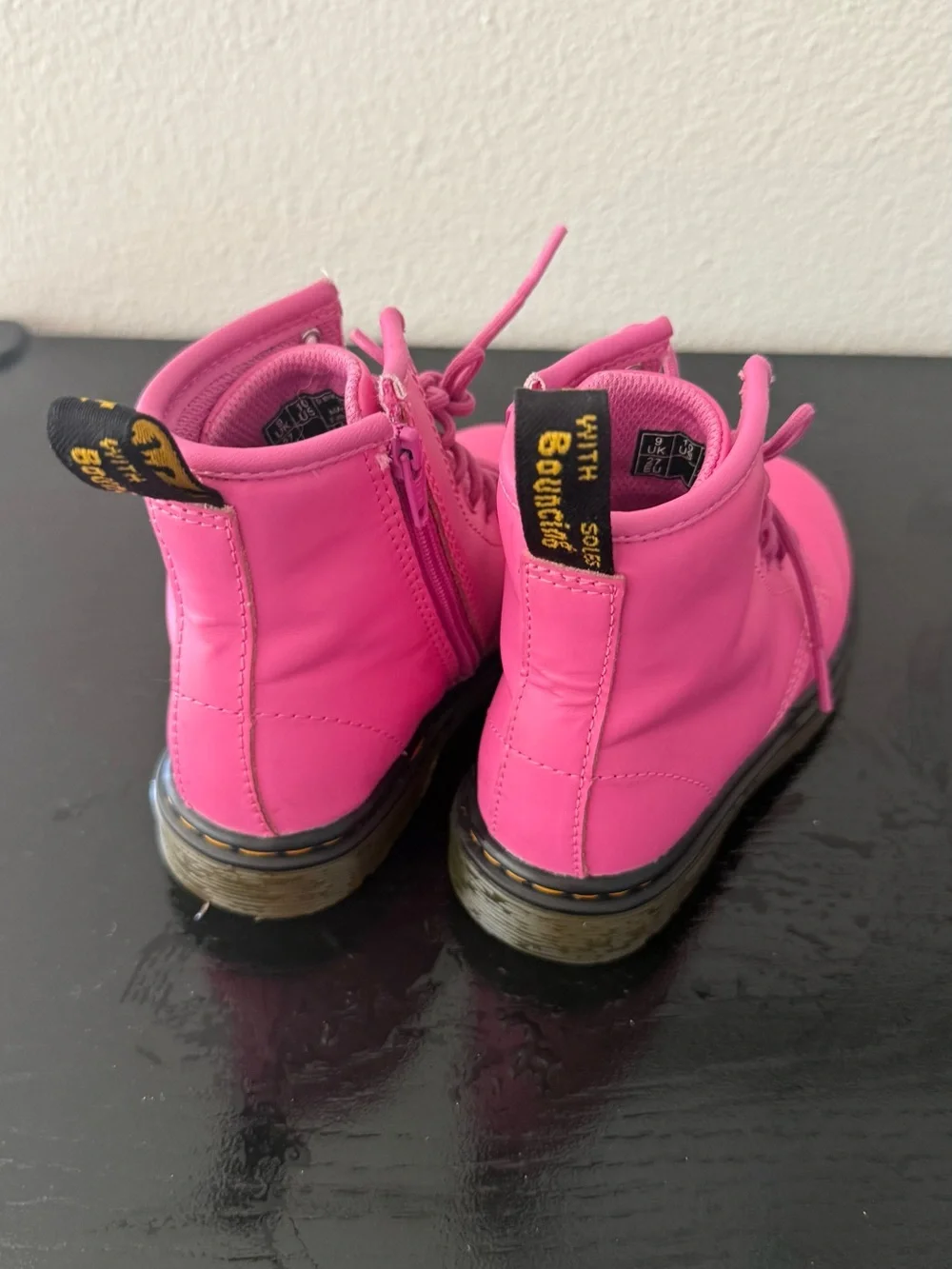 Dr. Martens Kids Bold Pink Lace-Up Combat Boots